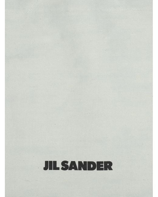 Jil Sander Gray Large Leather-Trimmed Tote Bag