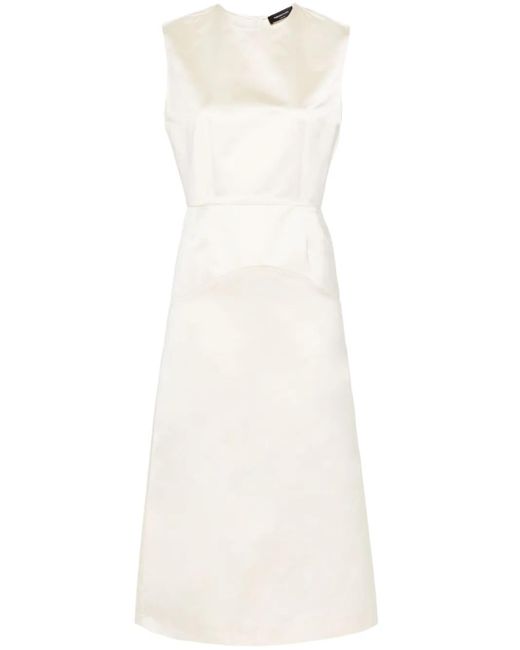 Fabiana Filippi White Satin Midi Dress