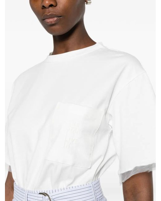 Marc Ellis White Patch-Pocket T-Shirt