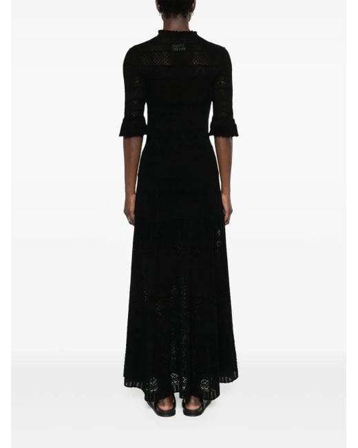 Zadig & Voltaire Black Memphis Pointelle-Knit Maxi Dress