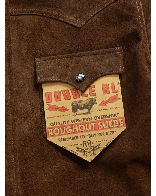 RRL Brown Suede Shirt Jacket for men