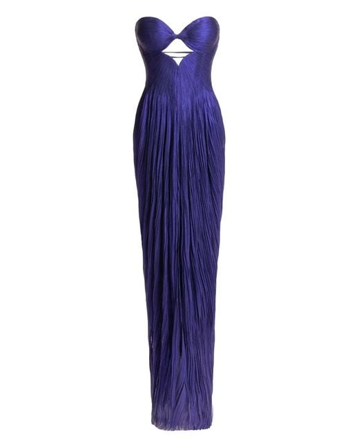 Maria Lucia Hohan Purple Stephanie Cut-Out Lace-Up Maxi Dress