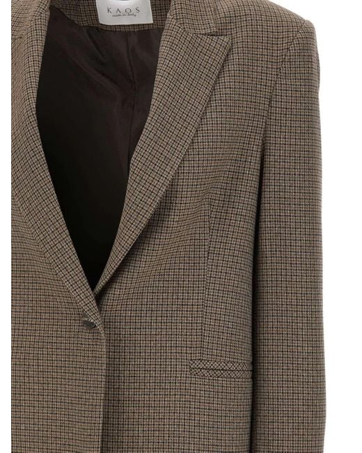 Kaos Brown Houndstooth Blazer