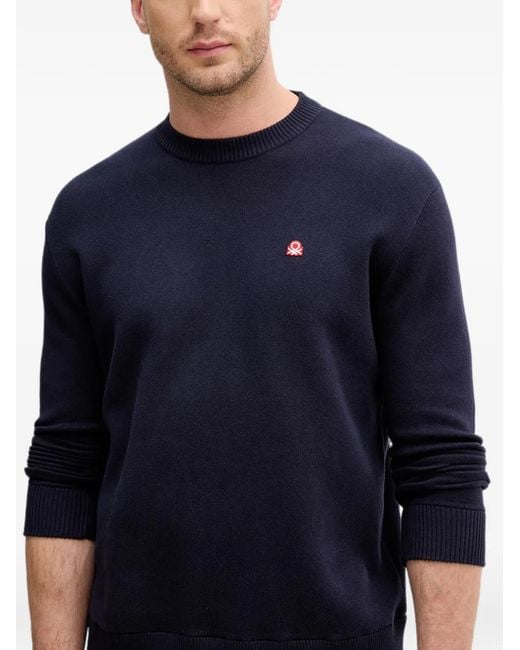 Benetton Pullover Mit Logo-Patch in Blue für Herren