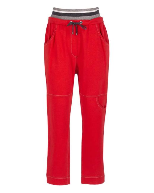 Brunello Cucinelli ルレックスディテール トラックパンツ Red