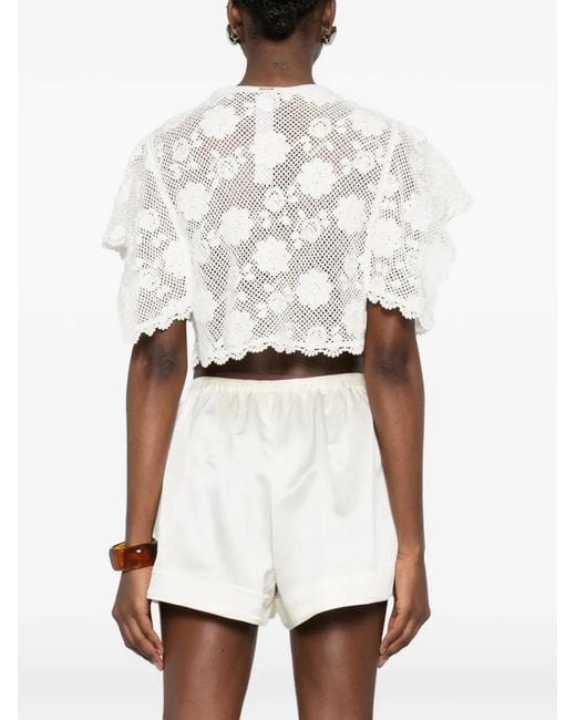 Twinset White Haut En Crochet