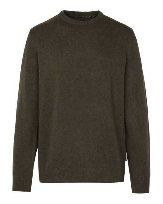 Barbour Green Elbow Patch Wool Sweater for men