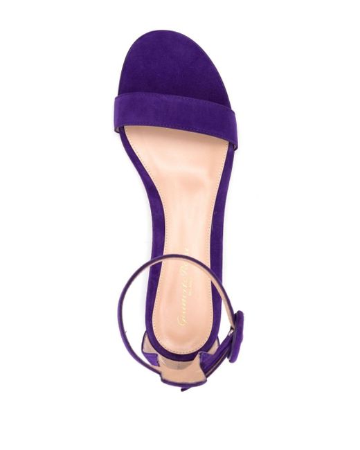 Gianvito Rossi Purple Portofino Suede Sandals
