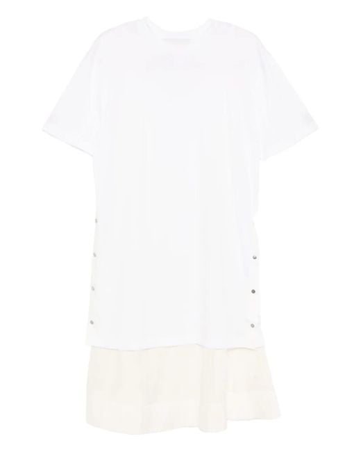 3.1 Phillip Lim White Crew Neck Short-Sleevees Dress