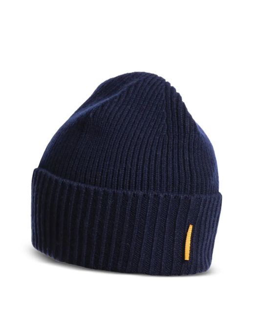 Parajumpers Blue Ribbed Logo Beanie