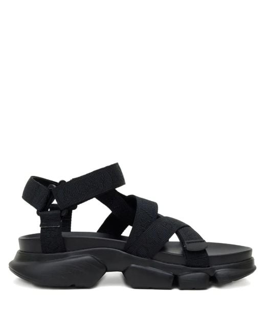 Undercover Black Cross-Strap Sandals