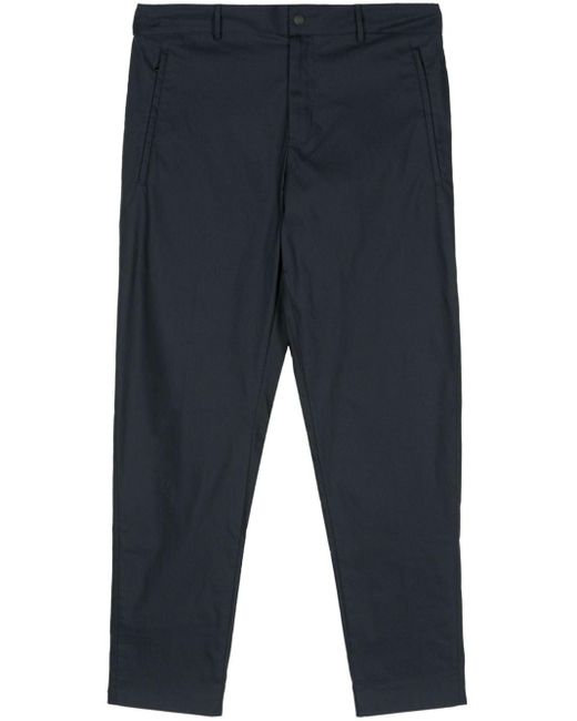 PT Torino Blue Gabardine-weave Tapered Trousers for men