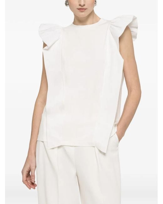 Nissa White Ruffled Top