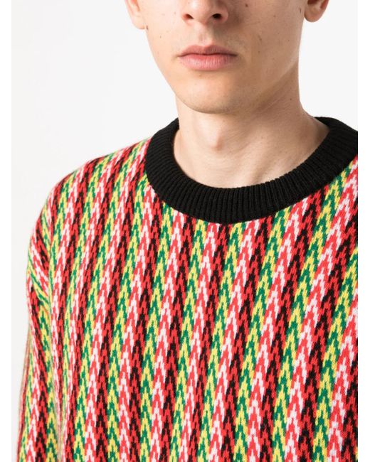 Lanvin Pullover Mit Zickzackmuster in Pink für Herren