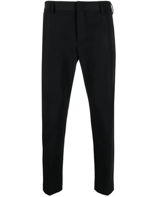 PT Torino Black Straight-Leg Tailored Trousers for men