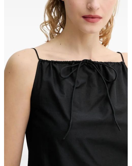 By Malene Birger Black Lace-Trimmed Drawstring Top
