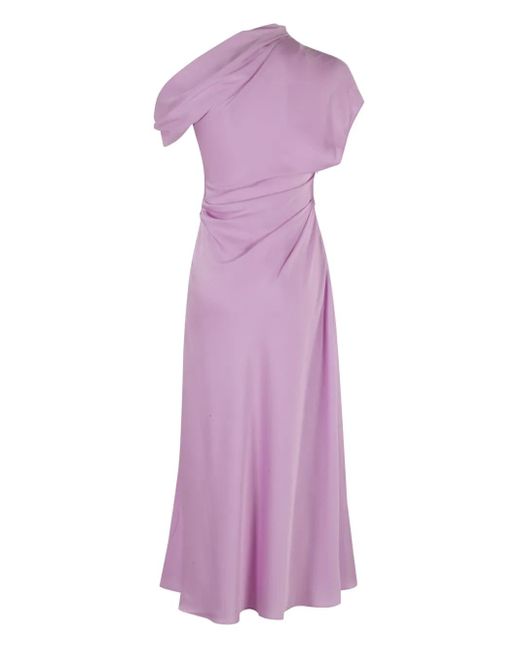 Jonathan Simkhai Purple Draped One-Shoulder Dress