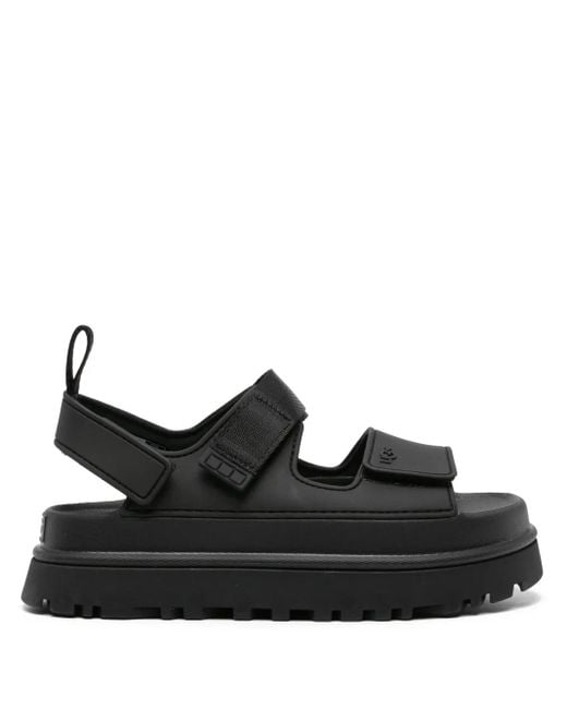 Ugg Black Platform Sandals 'Goldenglow'