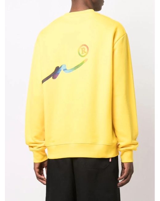 Philipp Plein Yellow Logo-Print Cotton Sweatshirt