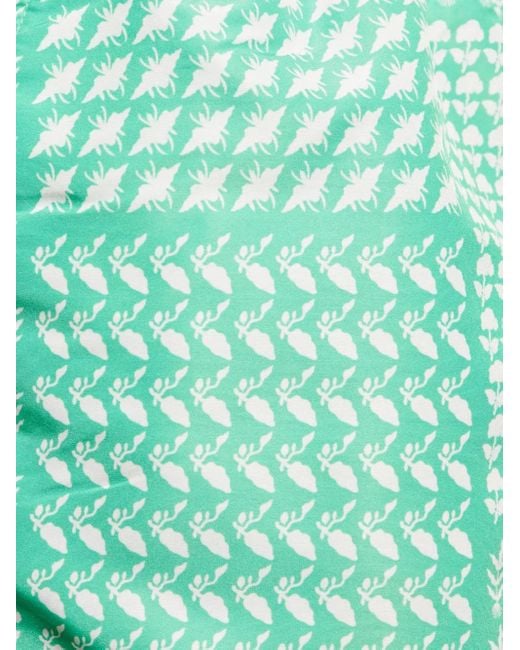 Paul Smith Green Patterned Drawstring Swim Shorts for men
