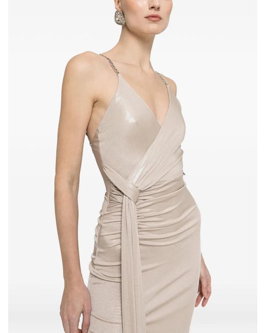 Nissa Natural Knot Chain-Strap Maxi Dress