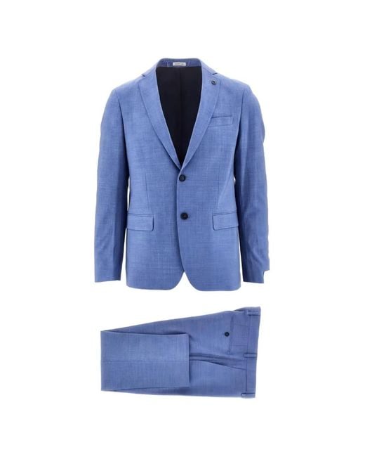BRERAS Milano Blue Buttoned Suit for men
