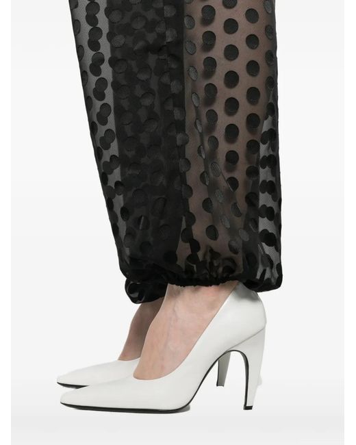 Frankie Shop Black Orissa Sheer-Finish Baloon Trousers
