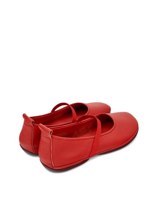 Camper Red Nina Elasticated Ballerinas