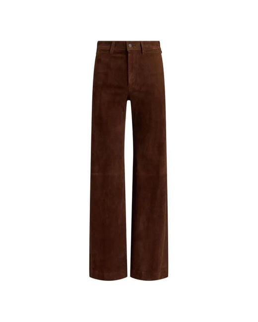Polo Ralph Lauren Brown Beaton Suede Trousers