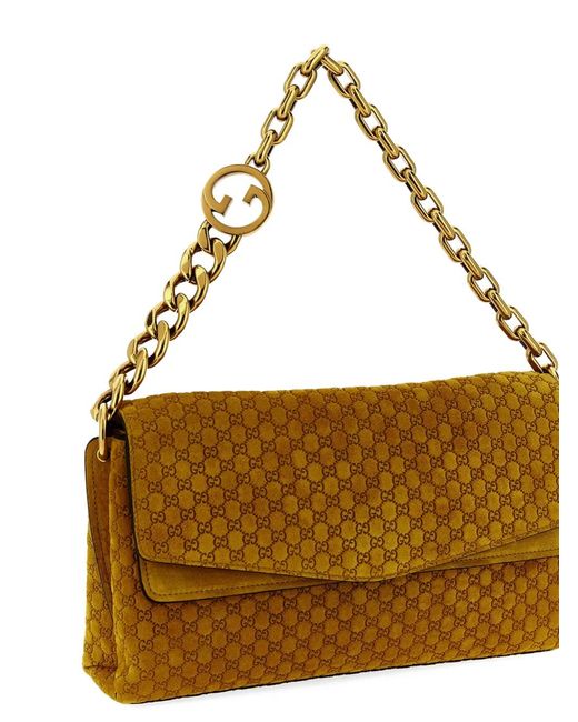 Gucci Brown Medium Gg Embossed Leather Shoulder Bag