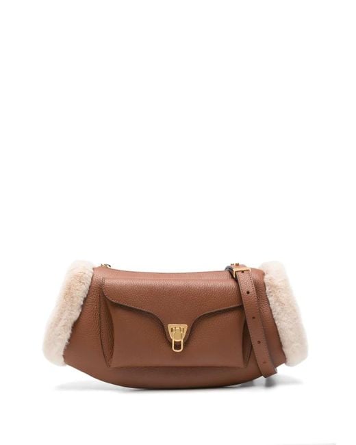 Coccinelle レザーショルダーバッグ Brown