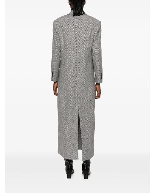 Eraldo Gray Herringbone Double-Breasted Coat