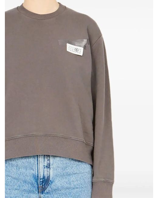 MM6 by Maison Margiela Gray Logo-Patch Sweatshirt