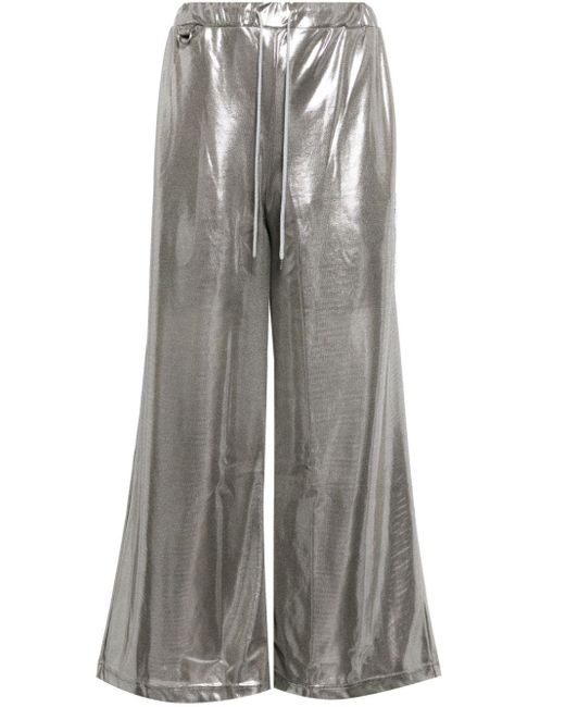Doublet Gray Metallic-finish Wide-leg Trousers for men