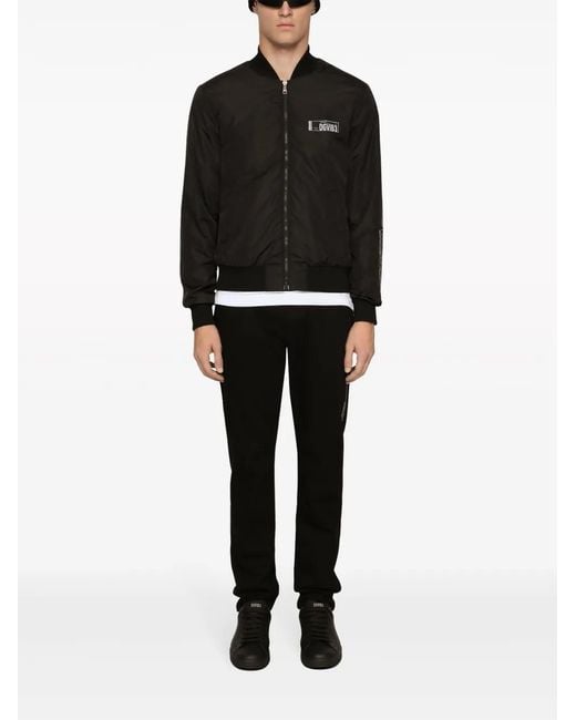 Dolce & Gabbana Black Logo-Patch Jacket for men