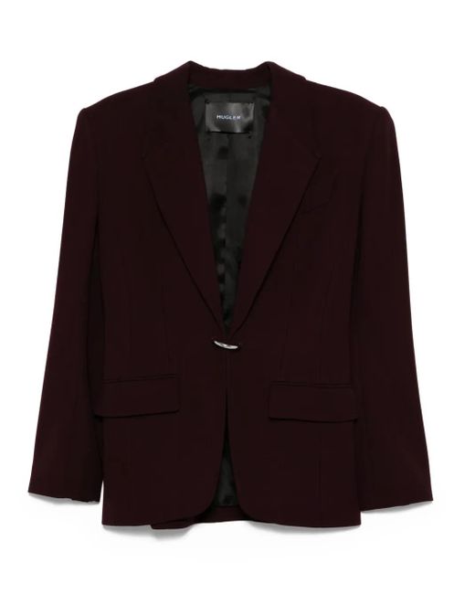 Mugler Black Single-Breasted Wool Jacket