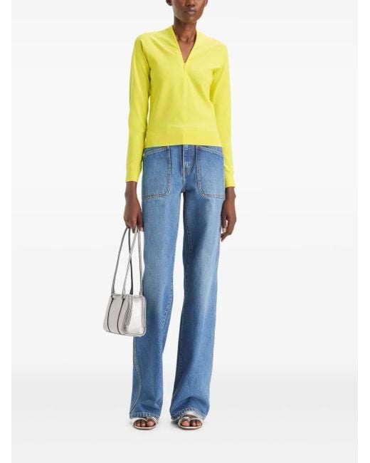 Tory Burch ジップアップ セーター Yellow
