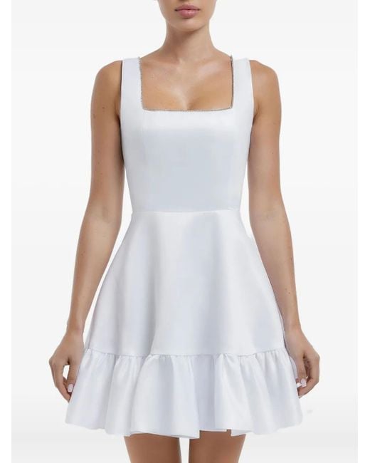 POST MERIDIEM White Ruffle-Hem Mini Dress