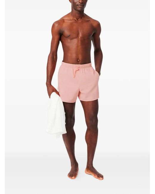 Lacoste Pink Logo-Patch Drawstring Swim Shorts for men