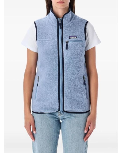 Patagonia ハイネック ジップベスト Blue