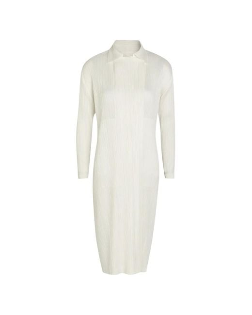 Pleats Please Issey Miyake White Monthly Colors: February Pleated Coat