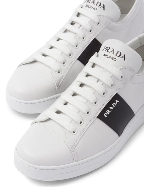 Zapatillas con acabado cepillado Prada de hombre de color Blanco | Lyst