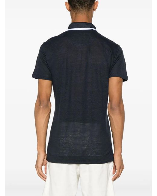 Orlebar Brown Blue Felix Linen Piqué Polo Shirt for men