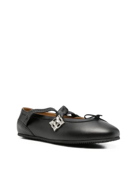 Toga White Elasticated-Strap Ballet Flats