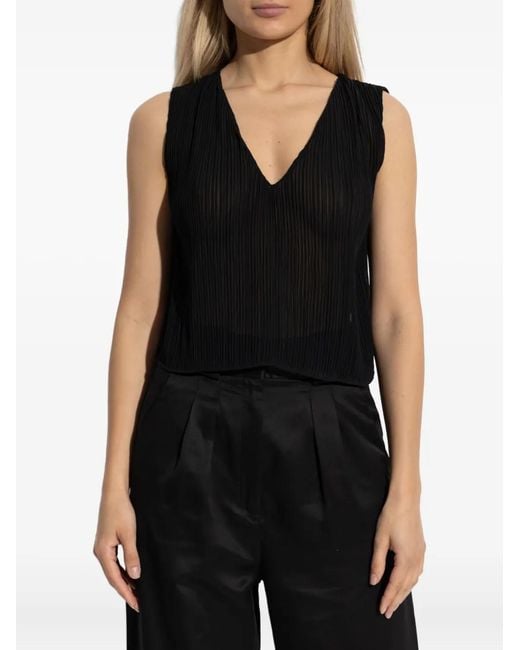 IRO Black Calyssa Pleated Top