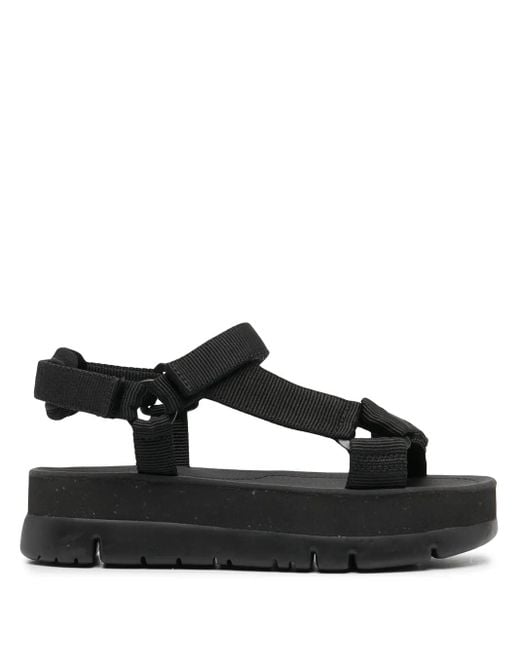 Camper Black Oruga Up Platform Sandals