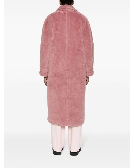 Max Mara Pink Double-breasted Fleece Coat
