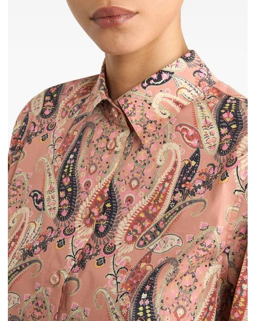 Etro Pink Paisley-Print Shirt