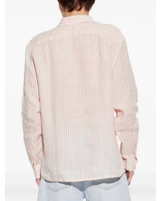 Lacoste Button-Down Gestreept Overhemd in het White voor heren