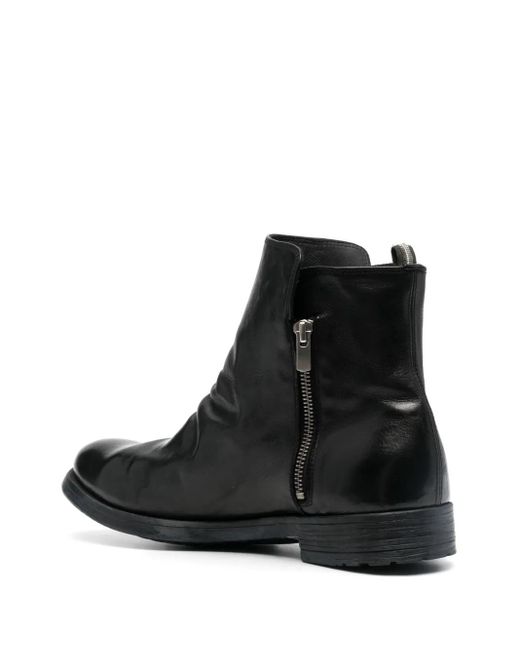 Officine Creative Black Hive 054 Leather Ankle Boots for men